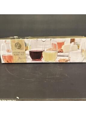 NEW 10 PACK - Libbey Stemless 14.5 Ounce Wine Glasses - 10 Glasses Per Case